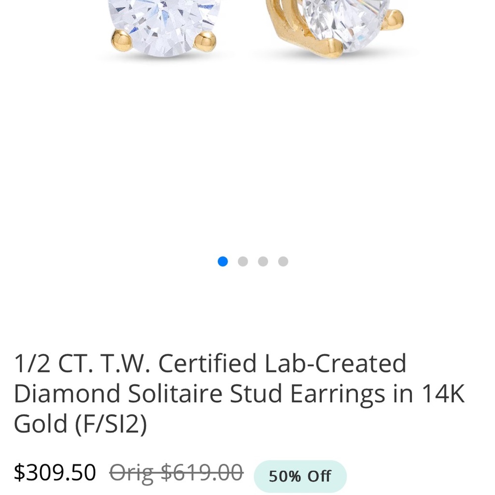 Gold Stud Earrings - Picture 7 of 7